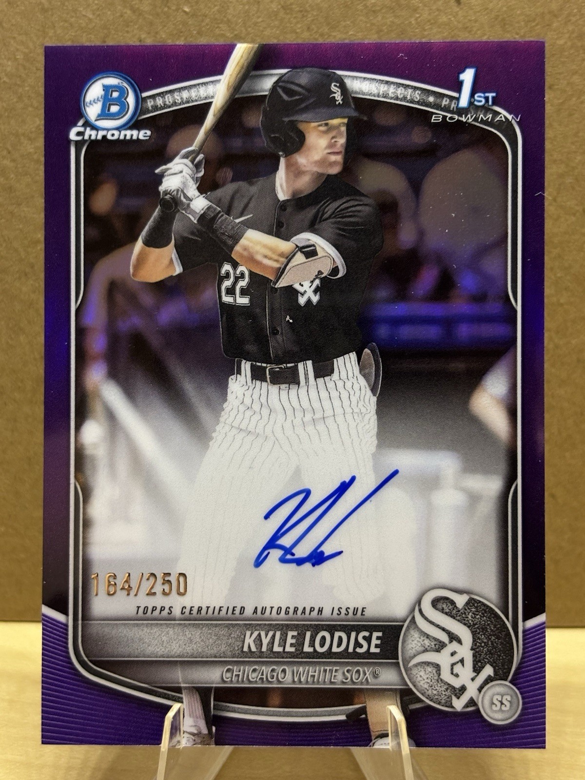 KYLE LODISE 2025 BOWMAN CHROME DRAFT 1ST PURPLE REFRACTOR AUTO /250