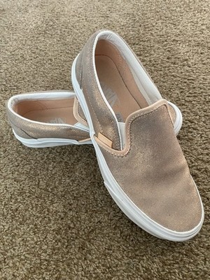 Vans Womens Slip On Old Skool Peach Pink Sparkle Size Off The