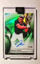James Wood 2025 Topps Chrome Black RC AUTO Rookie GREEN REFRACTOR 71/99 D6