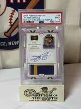 2024 Topps Definitive Purple Patch Relic Auto Julio Rodriguez 3/5 PSA 9 Mariners