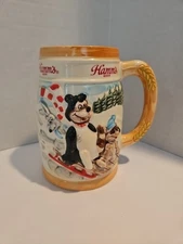 HAMM'S Beer Bear Stein Mug Christmas Ski Limited Edition 1987 Pabst Brewing 