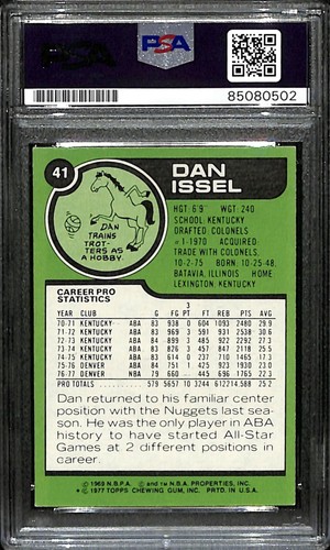 Dan Issel HOF Signed 1977 Topps Card #41 Denver Nuggets PSA/DNA 185676 - Picture 2 of 2