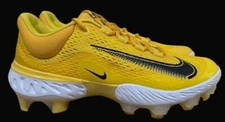 Nike Alpha Huarache Elite 4 MCS Gold Yellow Baseball Cleats Shoes Mens DX6962