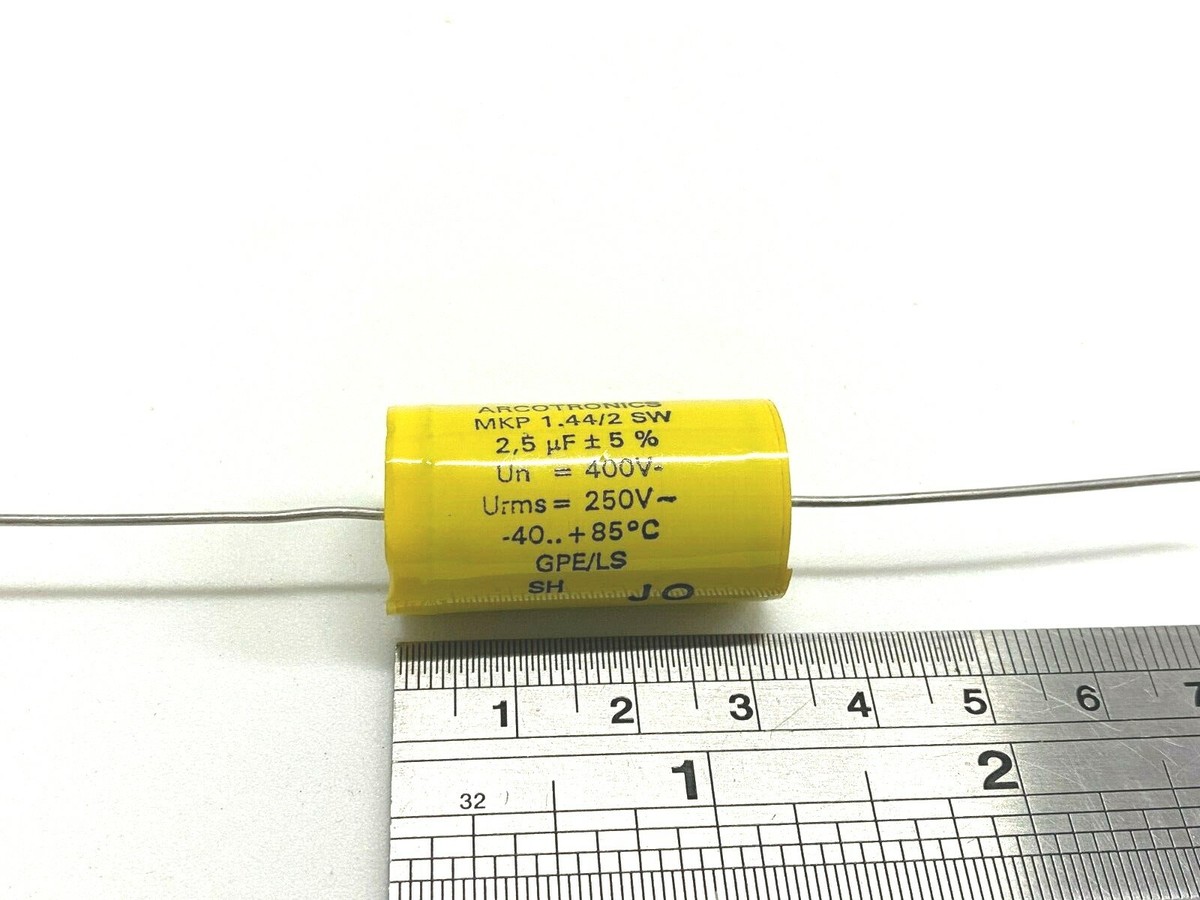 1pcs - ARCOTRONICS 2.5uF 400V 5% MKP 1.44/2 SW Axial Film 1pcs - ARCOTRONICS 2.5uF 400V 5% MKP 1.44/2 SW Axial Film