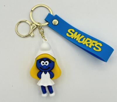 Smurfette  Smurf Cartoon Character 3D Multi Charm Keychain Keyring