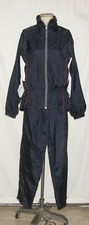 Wilson Womens 2pc Track Suit Full-Zip Jkt Pant Nylon Blue w/White Red Trim S