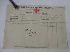 1931 KINGSTON GRAIN CO., Kingston, NY Billhead Receipt