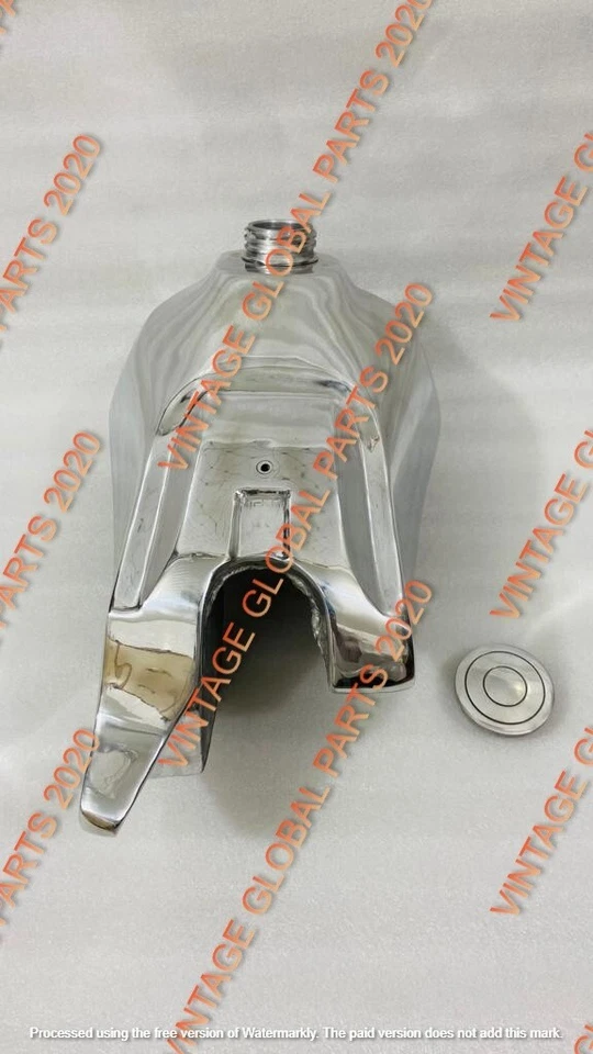 Honda CR125 CR 125R 1985 Modelo Aleación de Aluminio Pulido Gas Tanque de Combustible con Tapa Foto 3 de 4