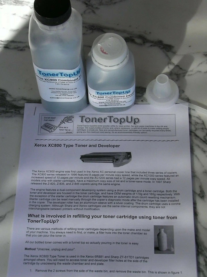 Toner & Developer Refill for Xerox XC 810 811 820 1040 1245 6R881 6R890 ZT-81TD1 - Image 2 of 2