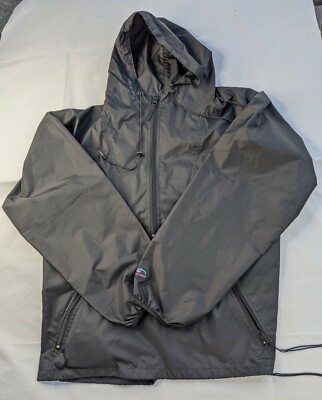 Helly Hanson outer shell rain jacket size small black nylon light coat anorak