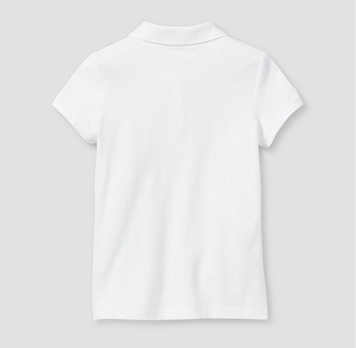 Cat & Jack Girl's Pique Uniform Polo Shirt White Size XL 14/16 Plus Short Sleeve - Picture 2 of 3