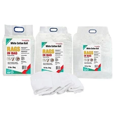 T-Shirt Knit Recycle White Cleaning rags Bulk Bag Oil Stain Grease Paint & Auto