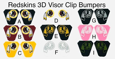 Redskins 3D Visor Clip Bumpers, FULL SIZE (Clips Not Included)