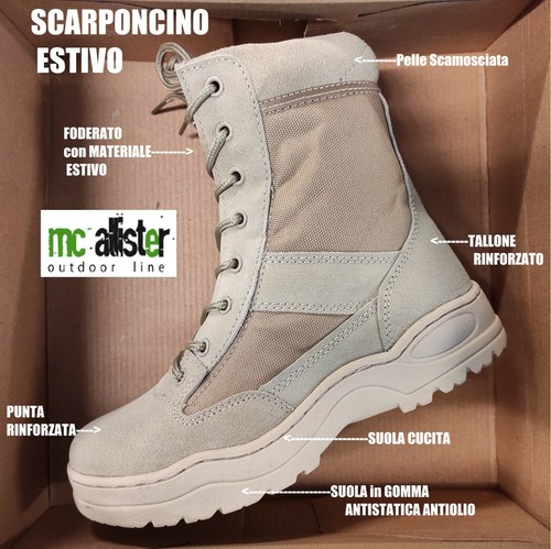 Anfibi scarponcini safari stivali Militari Softair Desert estivi beige tan  | eBay