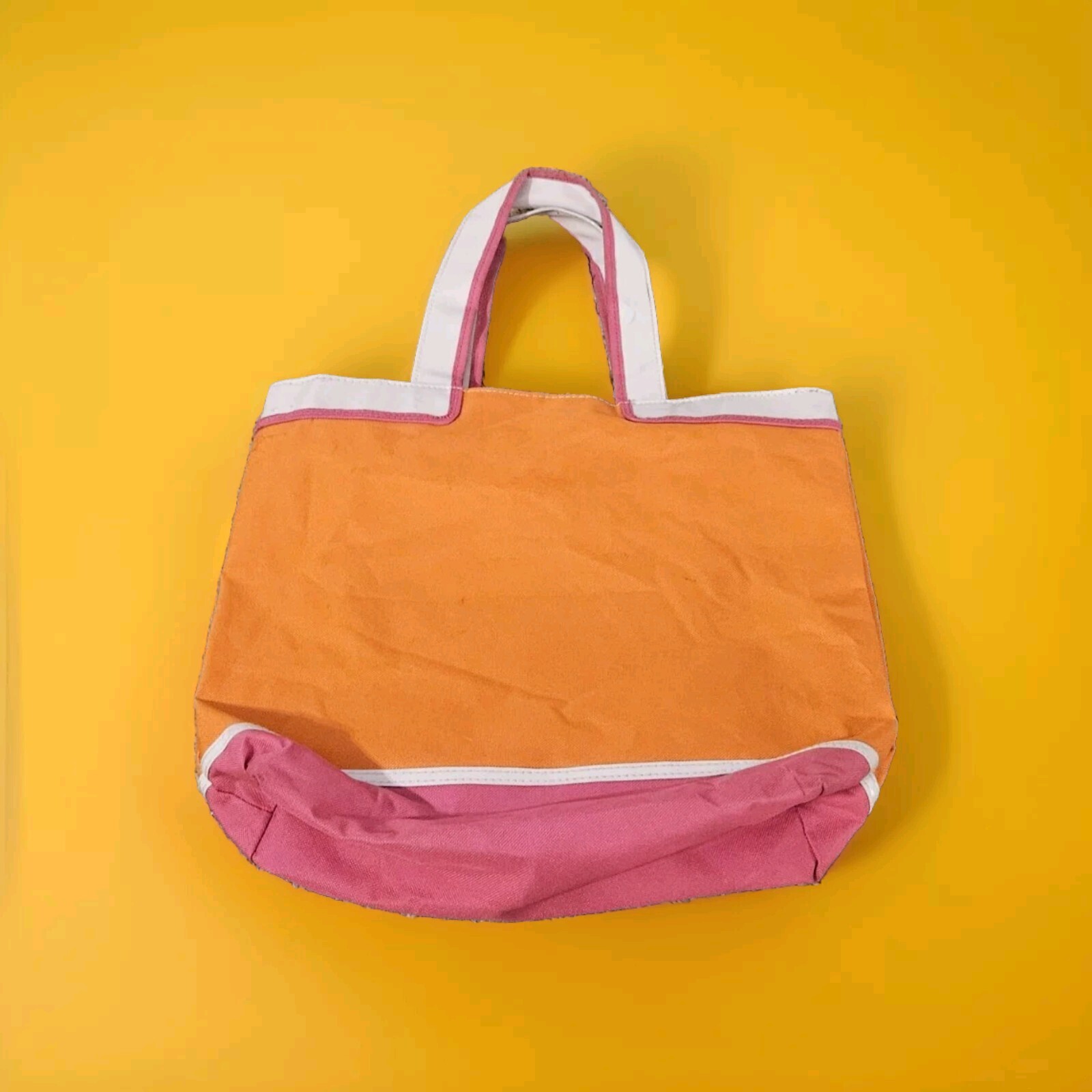 Estee Lauder Womens Pink Orange Multicolor Canvas Medium Tote Bag