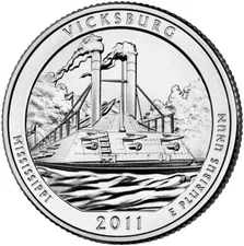 2011 D Vicksburg NP Quarter. ATB Series Uncirculated From US Mint roll.