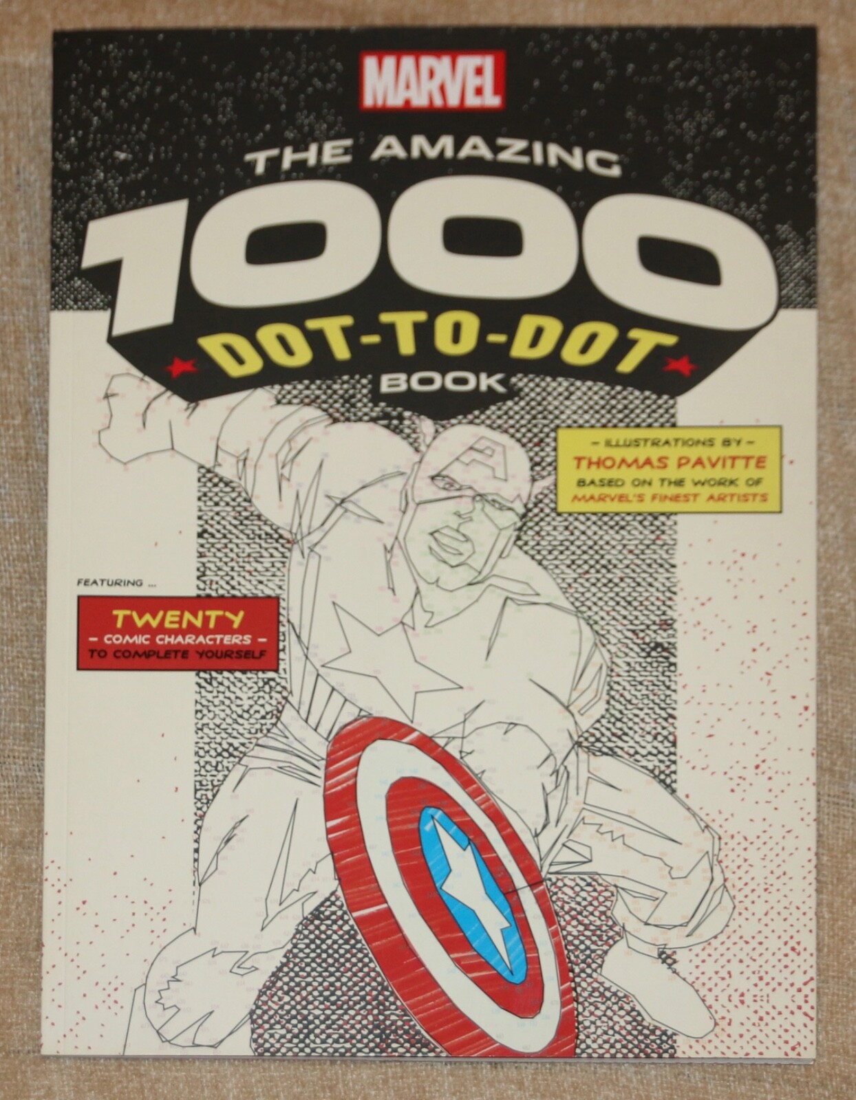 MARVEL THE AMAZING 1000 DOT-TO-DOT BOOK - TWENTY COMIC CHARACTERS - NEW