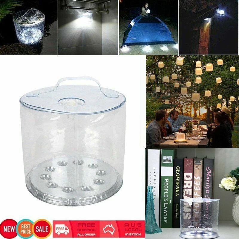 Solar Power Bright Inflatable Lantern Lamp LED Camping Outdoor