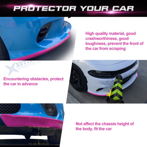 For Charger SRT Scat Pack 2015-2024 Pink Front Bumper Lip Corner Edge Guard Trim - 第 6/11 張圖片