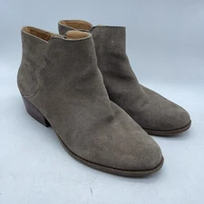 SOLE SOCIETY Women's BREYON SUEDE Side Zip Low Chunky Heel ANKLE Booties SZ 7.5