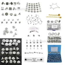 Dental Orthodontic Lingual Button Crimpable Mesh Base Hook Bondable Button Chain