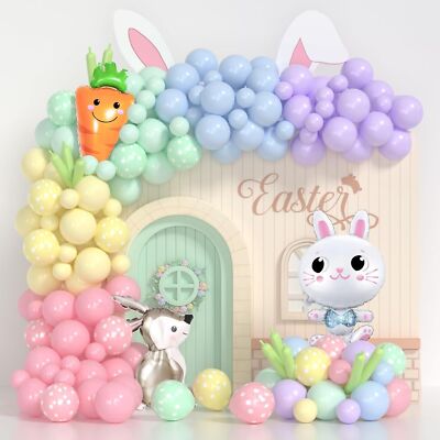 Osterhase Karotte Luftballons Girlande Bogen Set Set Hasen Happy Kinder Party Deko