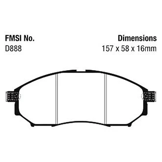 Pastillas de freno delanteras EBC DP31671C Redstuff cerámica bajo polvo para 05-08 Infiniti G35 Foto 4 de 4