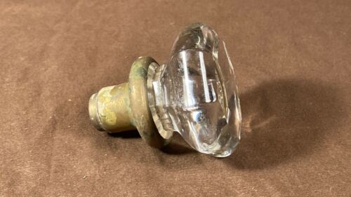 Bouton de porte en verre antique vintage serrure à mortise bouton de remplacement original matériel - Photo 1/3