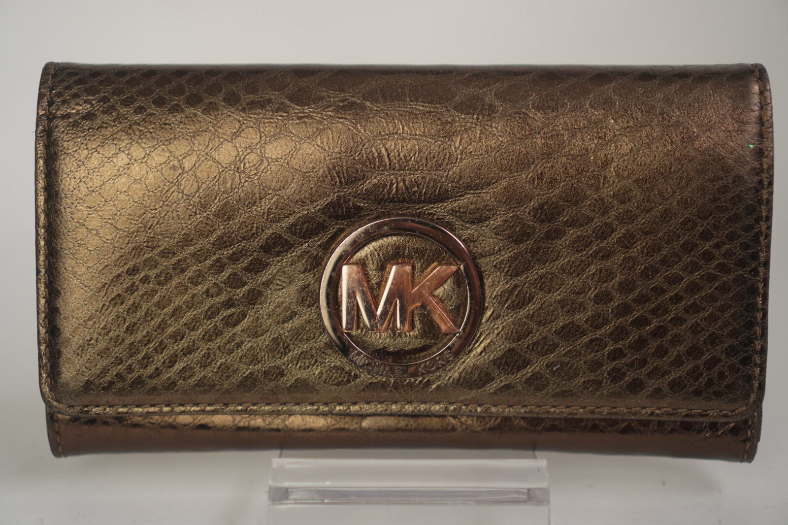 Michael Kors Python Embossed Leather Gold Brown F… - image 2