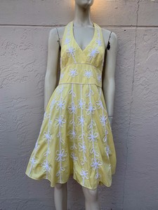 yellow halter top dress