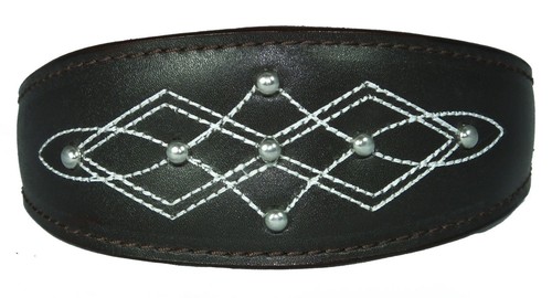 Leather Whippet Greyhound Collar Sighthound Dog Collars Silver Stud Stitch - Picture 14 of 22