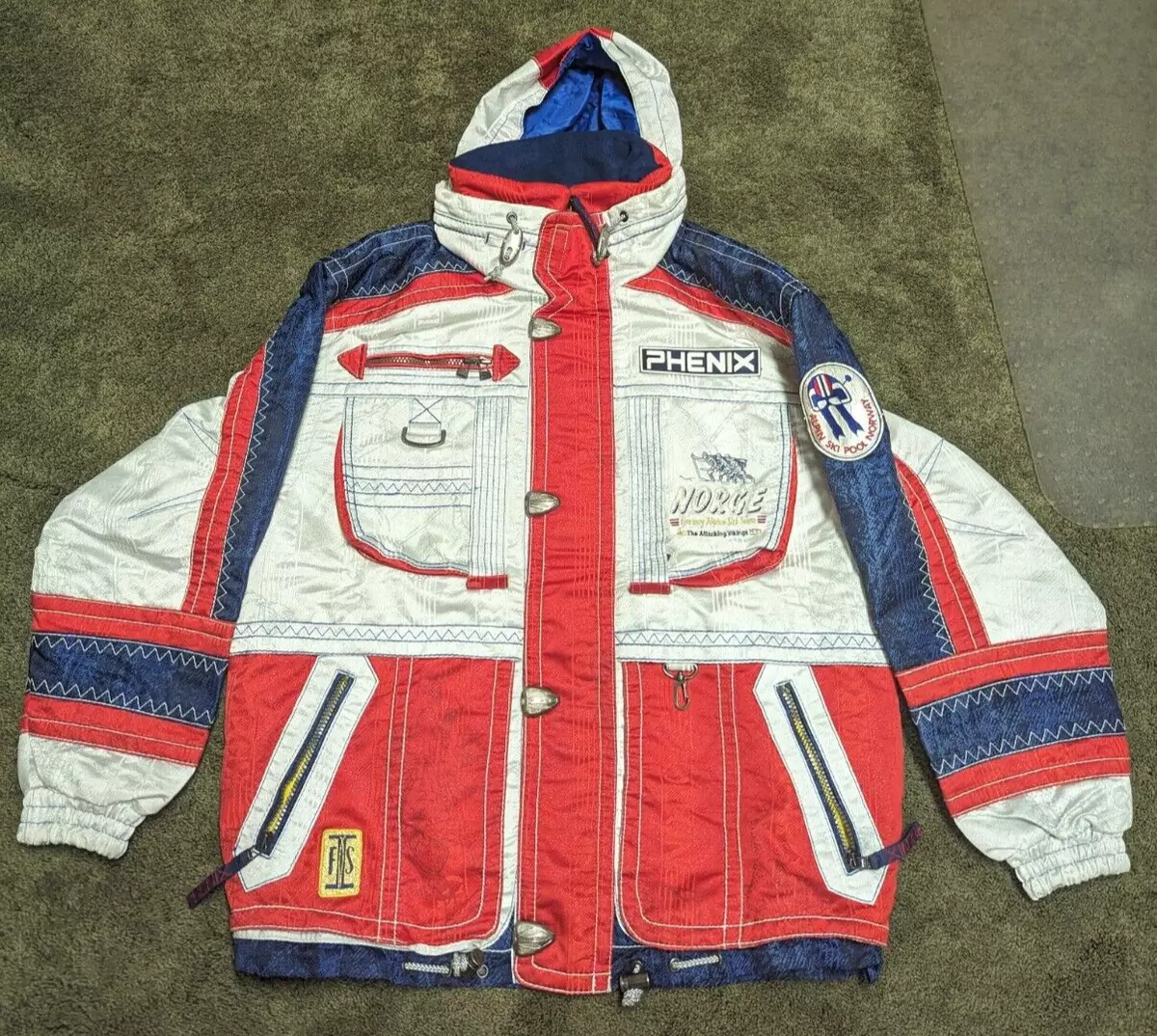 Vintage Phenix Norge Official Norwegian Alpine Ski Team Jacket 1990s RARE M/L Vintage Phenix Norge Official Norwegian Alpine Ski Team Jacket 1990s RARE M/L