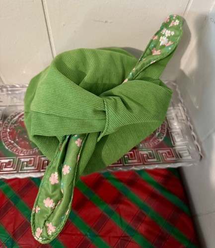 Marc Jacobs Daisy Wild Tie Top Pouch Green Corduroy Floral Liner Japanese Style - Picture 5 of 6