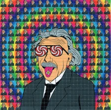 ALBERT Einstein  TAB BLOTTER ART perforated sheet paper psychedelic art
