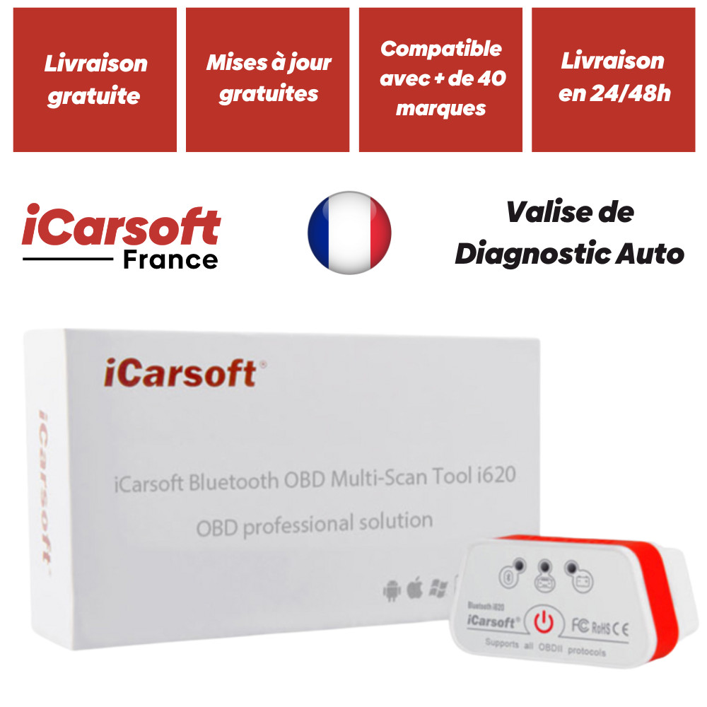 Outil Diagnostic iCarsoft i620 Scanner OBD2 Multimarque pour Voiture Essence Diesel