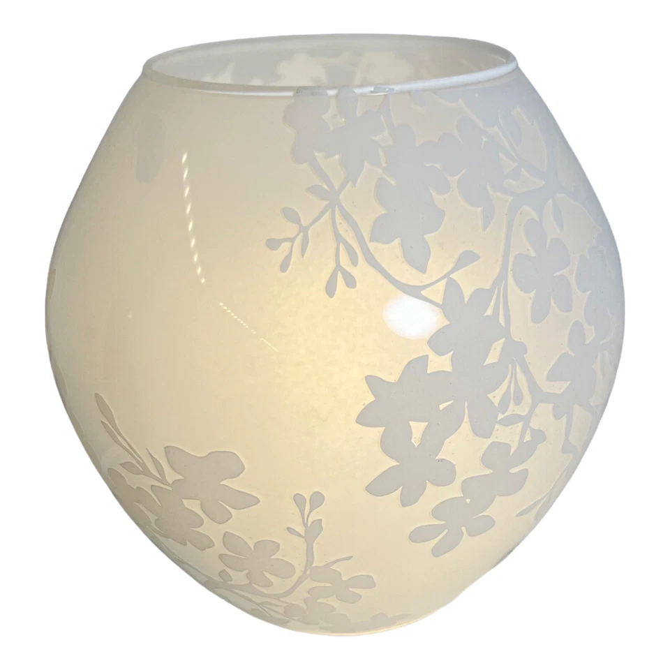 "Lámpara de mesa blanca IKEA Knubbig 7"" flores de luz globo de vidrio esmerilado como está" Foto 3 de 4