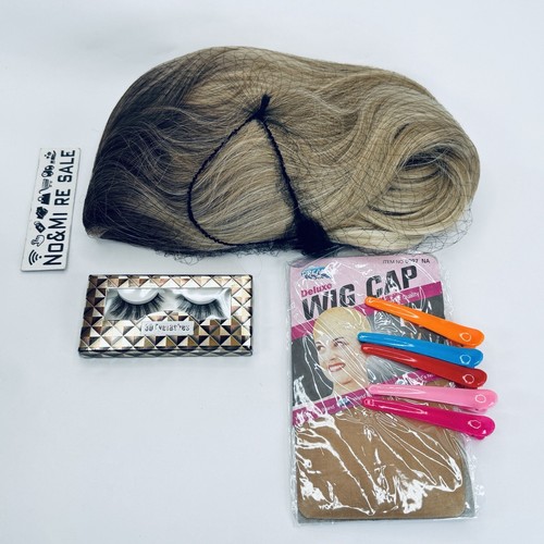 Ombre Blonde Long Wave Wig for Women 26inch Middle Part Long Curly Wig Synthetic - Picture 7 of 13