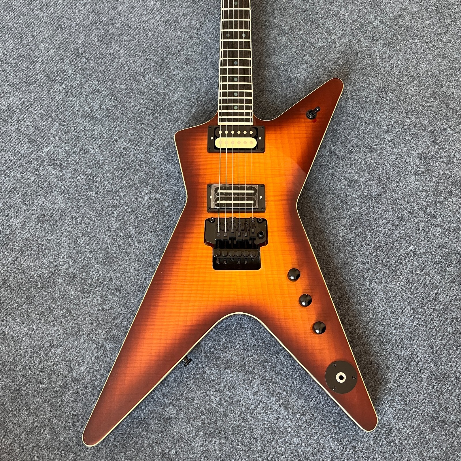 Custom Dean Electric Guitar Irregular Sunset Body Floyd Rose Bridge