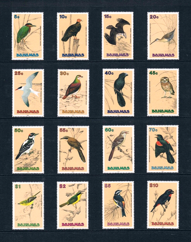 1/2 off $99.80 Scott Value - 1991 BAHAMAS Birds 16v definitives CV MNH NH UMM - Picture 3 of 4