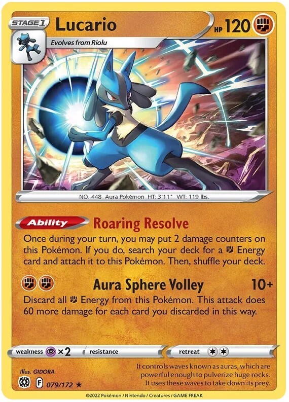 lucario pokemon cards EX (107 Full Art) 107/111 you may put 2 damage counters on this Pokmon Lucario - 079/172 - Deck