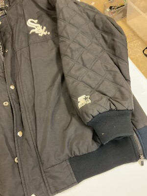 Chicago White Sox Starter Jacket Hooded Vintage 90s Winter *needs