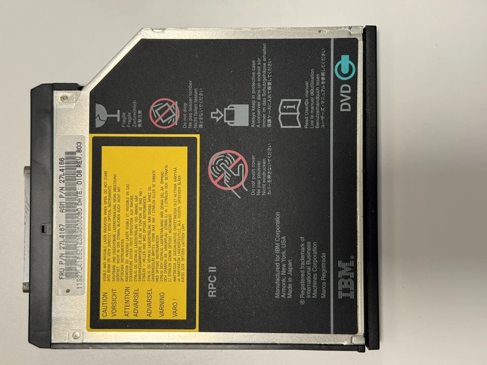 💻 📀 Unidad de DVD-ROM IBM ThinkPad Hitachi GD-S200 27L4167, 27L4166 DE COLECCIÓN FUNCIONA Foto 4 de 4