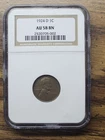 1924-D NGC AU 58 Lincoln Wheat Cent Denver Penny Coin (25121501D)
