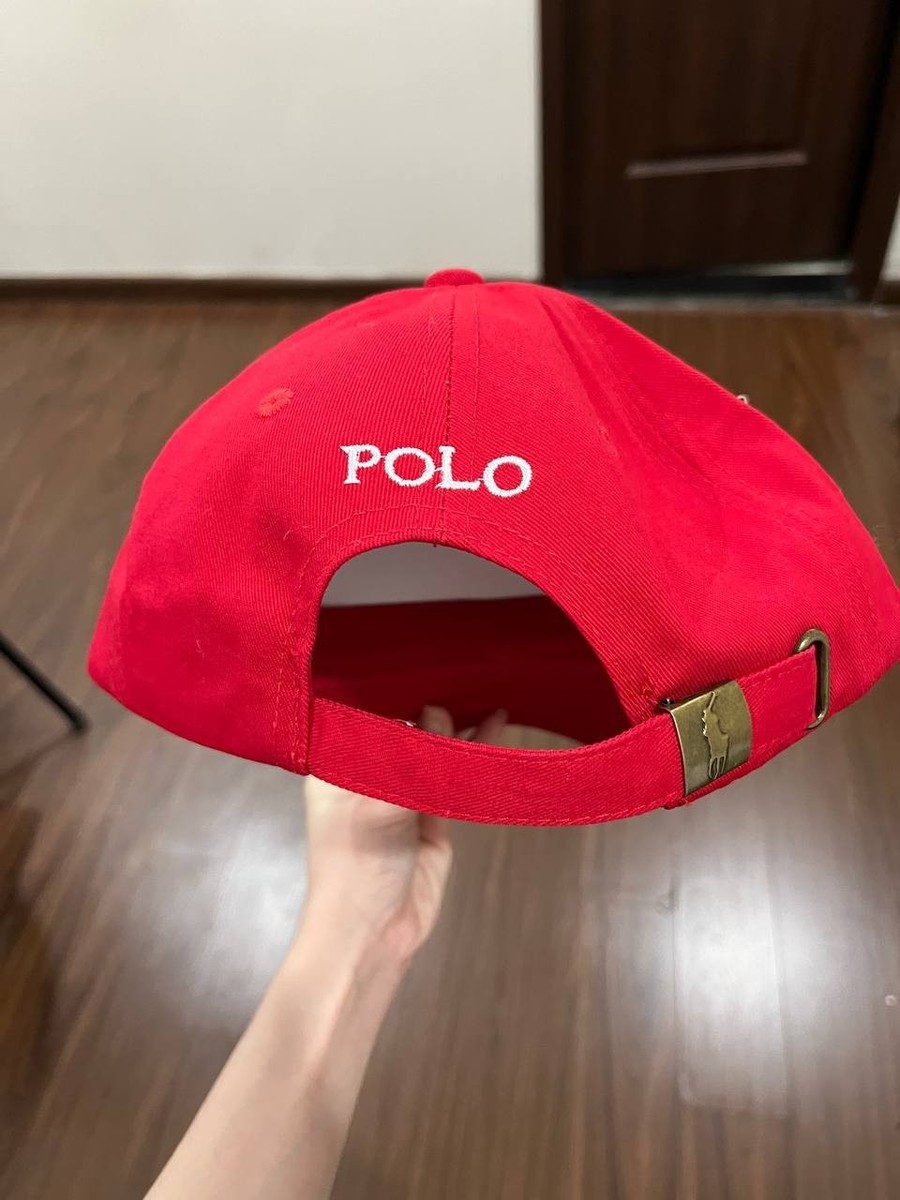 New Polo Ralph Lauren Red Big Pony 3 Cap Adjustable Strapback Hat