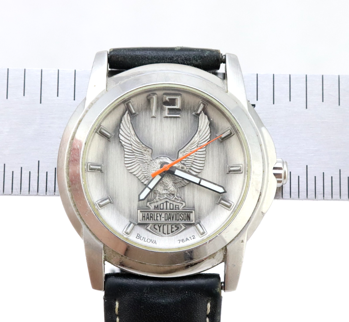 Vintage BULOVA Harley Davidson Motorcycles 76A12 Eagle Watch 41mm