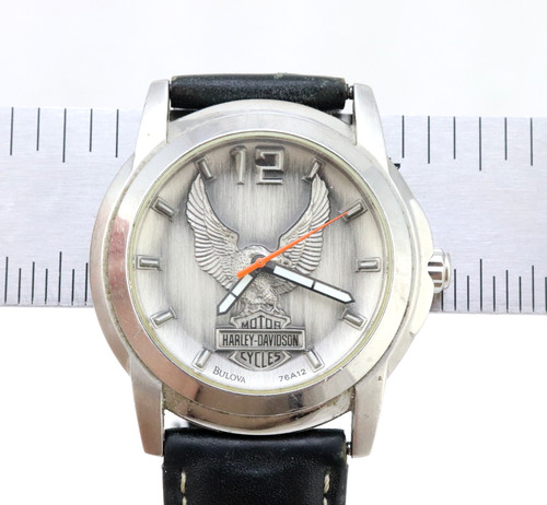 Vintage BULOVA Harley Davidson Motorcycles 76A12 Eagle Watch 41mm NEW BATTERY
