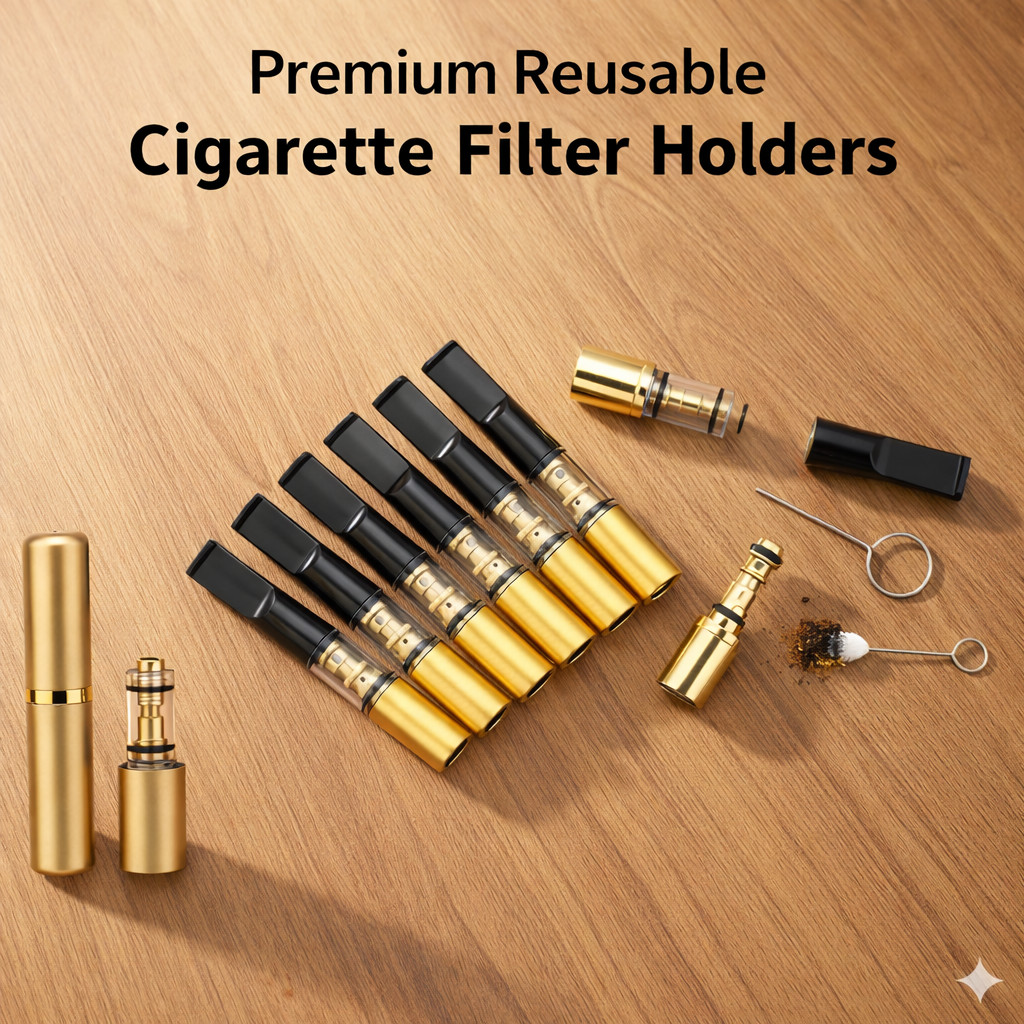 Reusable Cigarette Filter Holder Portable Smoke Tar Reducer Men Smoking UK
