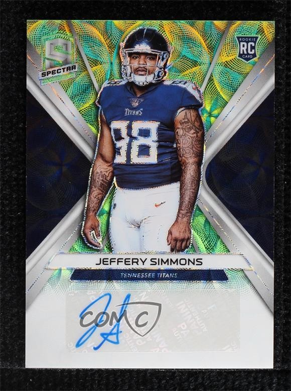 Jeffery Simmons Panini Spectra Rookie Autographs #RAJS Neon Green