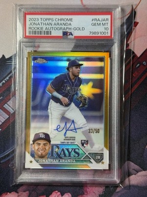 2023 TOPPS CHROME UPDATE AUTO True GOLD REFRACTOR JONATHAN ARANDA  /50 PSA 10