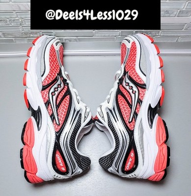 Saucony ProGrid Omni 9 Running Womens/Mens Silver Hot Coral White